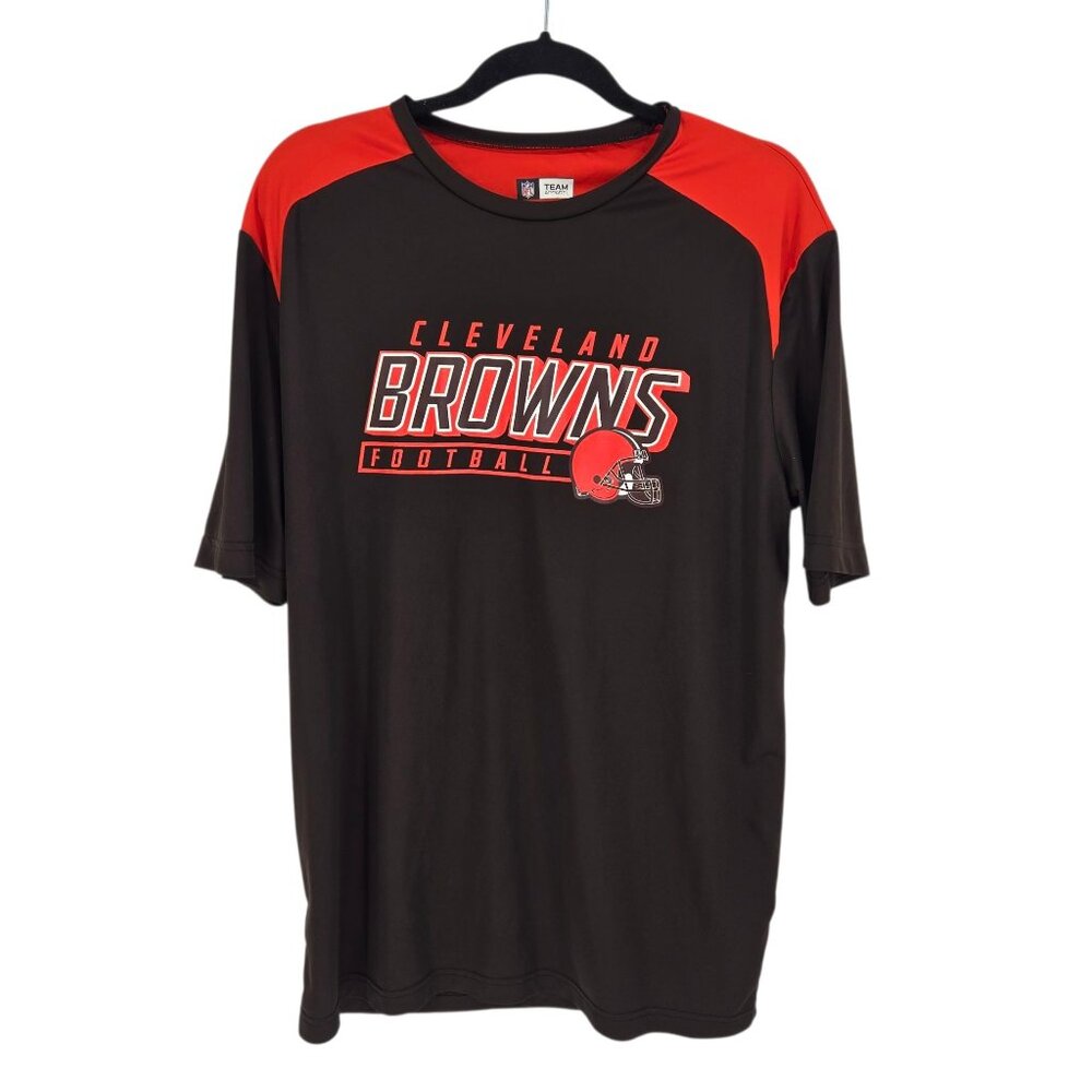 Nfl team apparel mens large brown orange Cleveland Browns graphic short sleeve